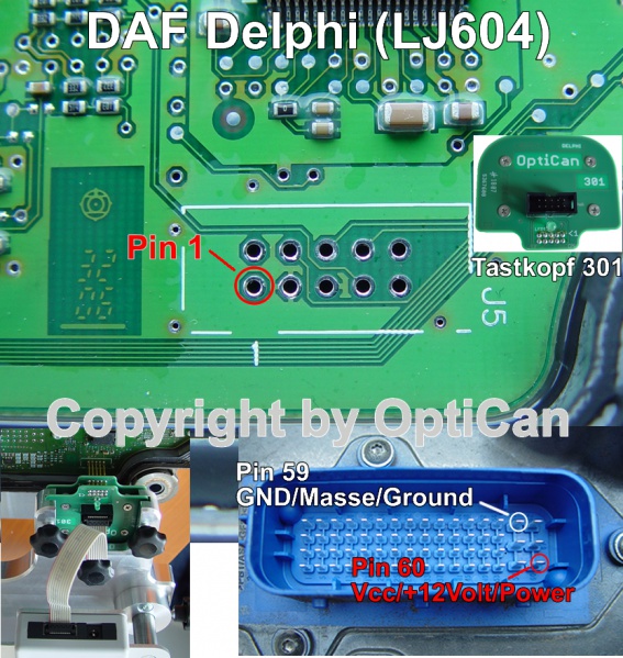 Delphi LJ604 (DAF Truck) pinout diagram 1